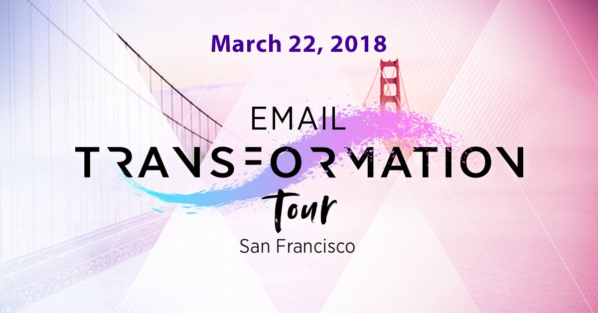 movableink's tweet photo. Calling all West Coast #EmailGeeks! Our #EmailTransformation Tour is heading to San Francisco! Join us on March 22 for an amazing evening with some of the best #CRM and #EmailMarketers in the Bay Area! https://t.co/7FKRQqtgQi https://t.co/AwHaiZ1GMX