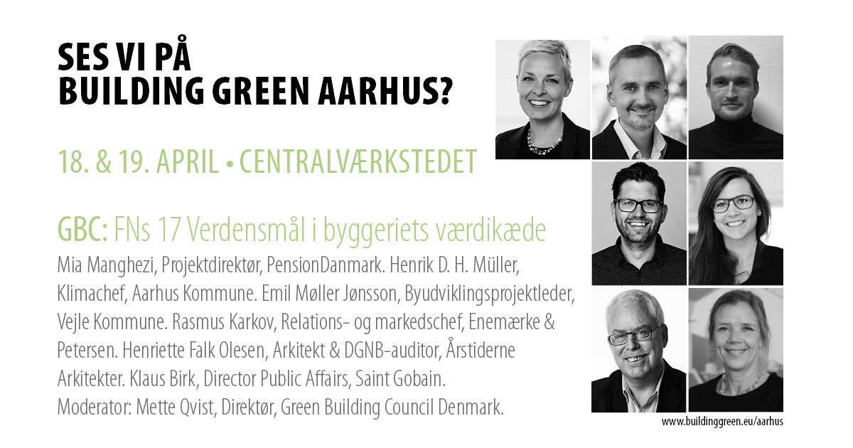 Ses vi i Aarhus 18.-19. april til årets store konference om bæredygtigt byggeri? #GoGreenWithAarhUs #BuildingGreen