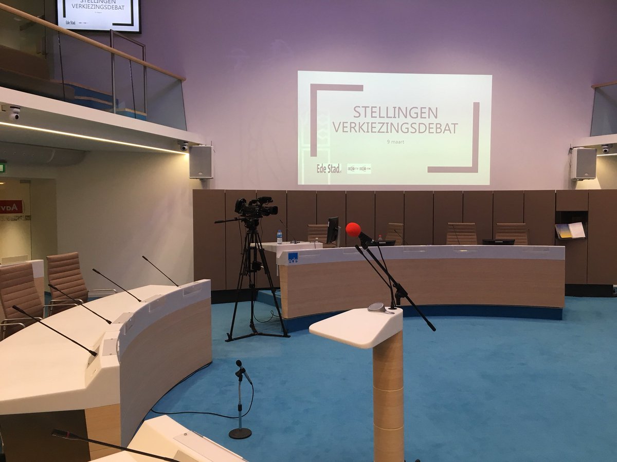 We gaan zo beginnen met het verkiezingsdebat van <a href="/EDETV/">EDE TV</a> en <a href="/EdeStad/">EdeStad.nl</a> in de Raadszaal <a href="/GemeenteEde/">Gemeente Ede</a>