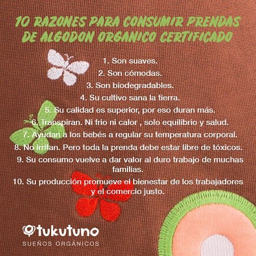 kutunobebe's tweet photo. Nuestras 10 Razones para consumir ropa de algodón orgánico certificado 💚#tukutuno #algodónorgánico #ropasana #ropabebé #modainfantil #producciónética #comerciojusto #yodecido #sano #importante #consumismo #ConsumoResponsable https://t.co/w0QkHYCMUt