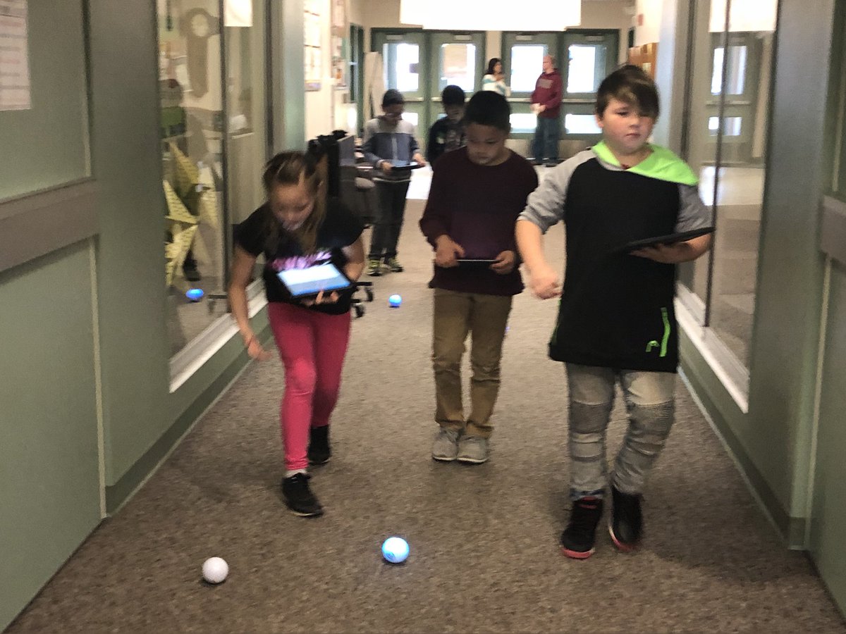 ErichaAnderson's tweet photo. The @SpheroEdu challenge has taken over the halls at Harney Elementary. The 4Cs are running wild too #HarneyLearning https://t.co/wiHjqxkVQG