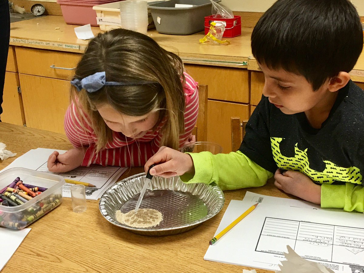 KerryCassetti64's tweet photo. Working in the science lab on erosion and weathering!! Observations and noticings! https://t.co/XZgjvyRCBx