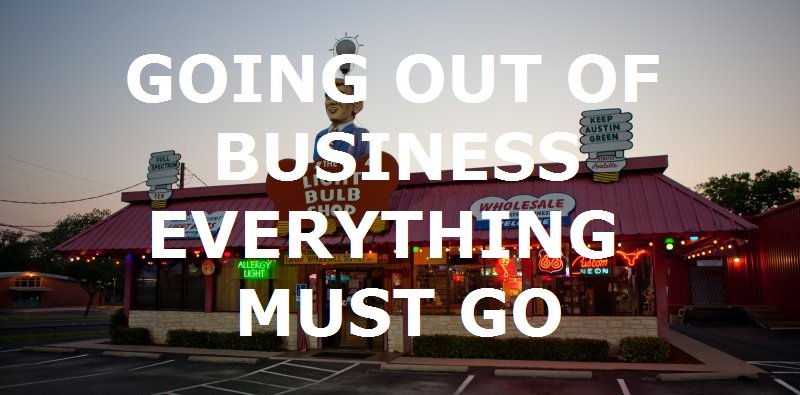 The Light Bulb Shop Is CLOSING it's doors conta.cc/2Dg42Mb