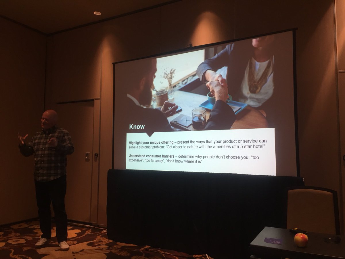 “Create content to combat the reasons people don’t choose you.” - Brian from <a href="/strongcoffee/">Strong Coffee Marketing</a> at <a href="/BCTourismConf/">BCTourism Conference</a>