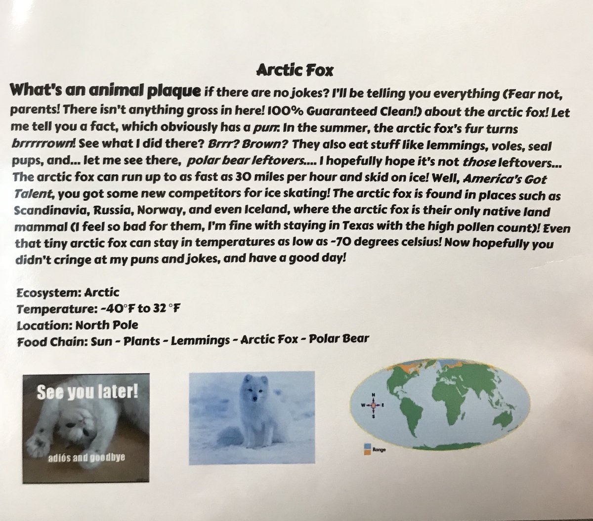 Andrewsthird's tweet photo. “What’s an animal plaque if there are no jokes?” -Amazing 3rd grader with a great sense of humor. https://t.co/Iy8aoSq3FX