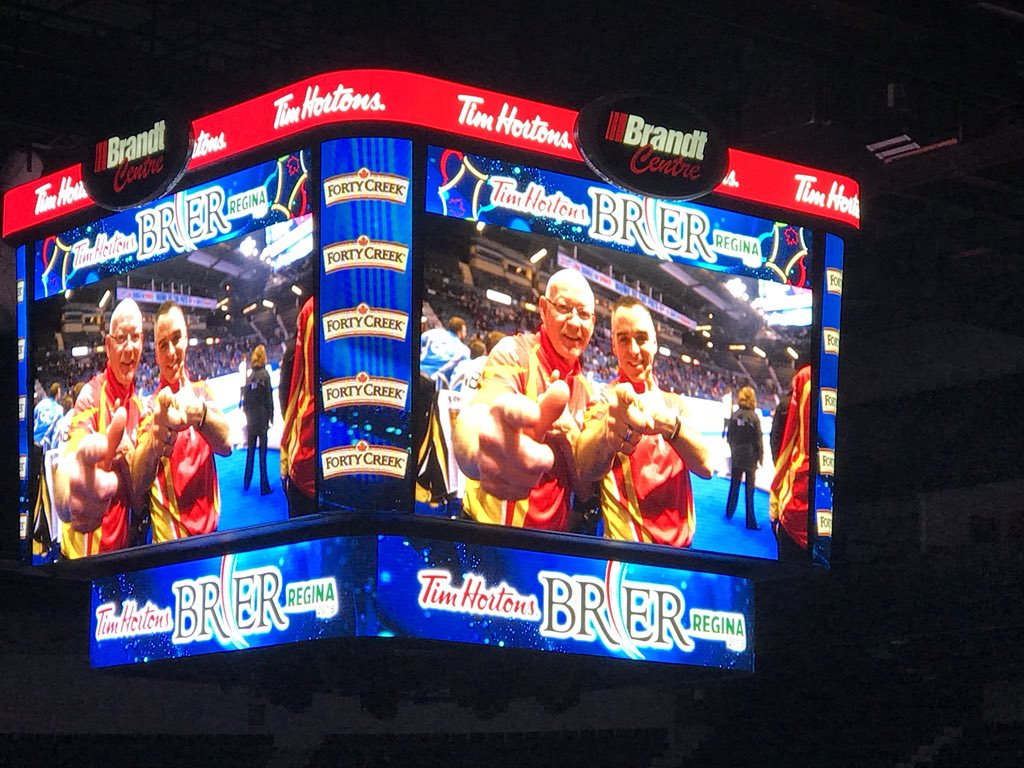 NanukNorth's tweet photo. #TeamNunavut front end Peter and Jeff having fun with the camera at the #2018Brier https://t.co/HVtDxhAPCc