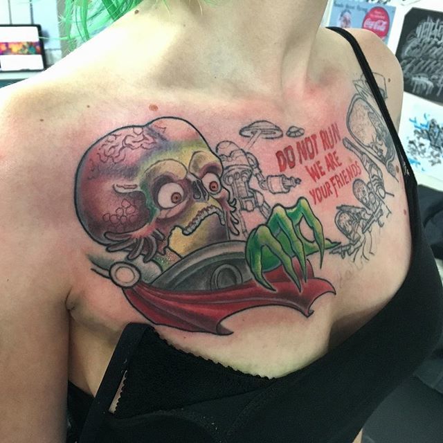 Elietattoo's tweet photo. Finally got some progress on this tatto after more than one year that we started inking the lines ! Thanks Zelda for being strong 💪 can’t wait to have 
this one finished ! 
#tattoo #tatouage #marsattack #ackack #donotrun #weareyourfriends #tattooedgi… https://t.co/o5oTrbV2UJ https://t.co/Sm3H46Cuvn