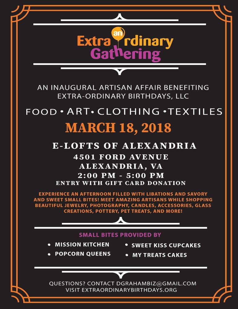 eloftsapts's tweet photo. Mark your calendars for March 18th! e-lofts is hosting an 'Extra-Ordinary Gathering,' filled with food, fun, and art, all for a good cause. All proceeds will go to Extra-Ordinary Birthdays. Learn more about them here: https://t.co/ASlanygTDN #elofts #event https://t.co/cCy3Qp9HbU