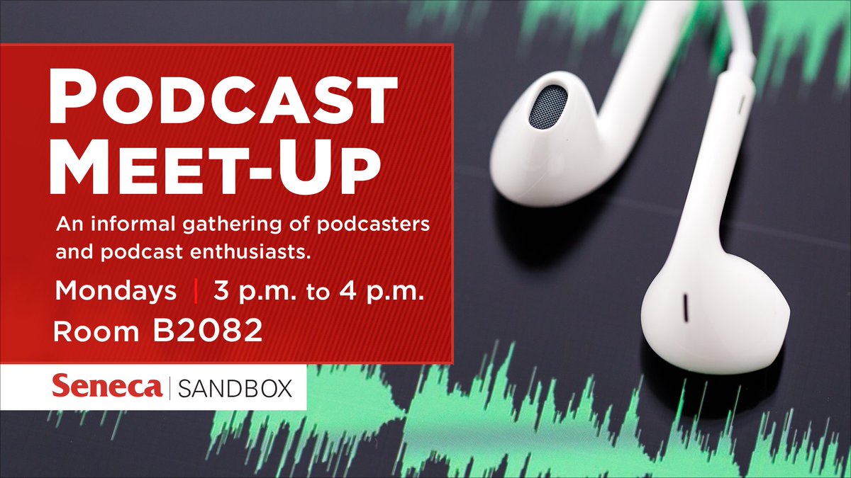senecasandbox's tweet photo. Calling all podcasters and podcast fans: There's a new Sandbox podcasting meet-up, starting Monday, March 12th. Come on down to B2082 (Medium studio), Monday's 3-4pm. https://t.co/9C7L2rzY6s