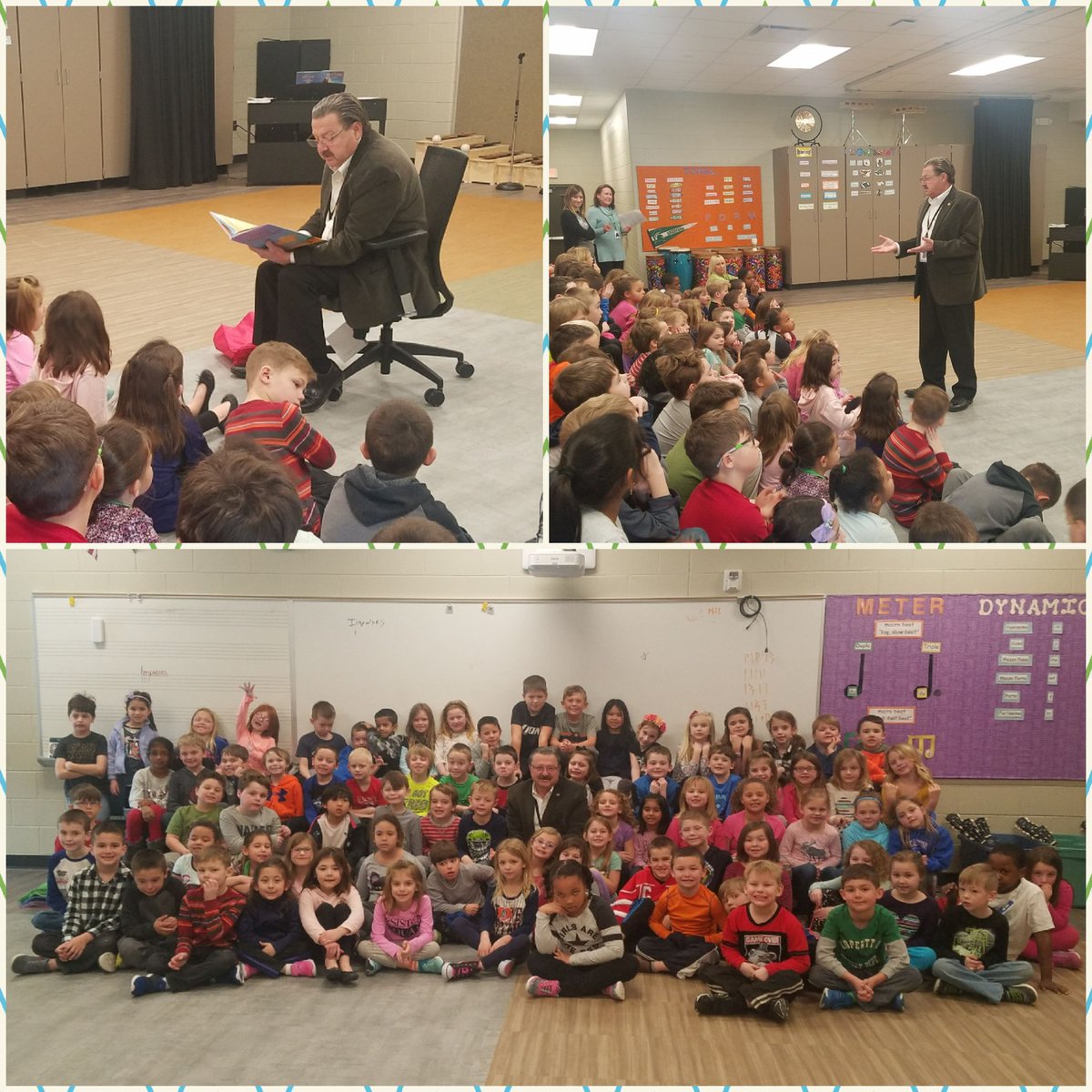 A big thanks to Senator Kowall for coming to read to first graders today and sharing his enthusiasm for books!