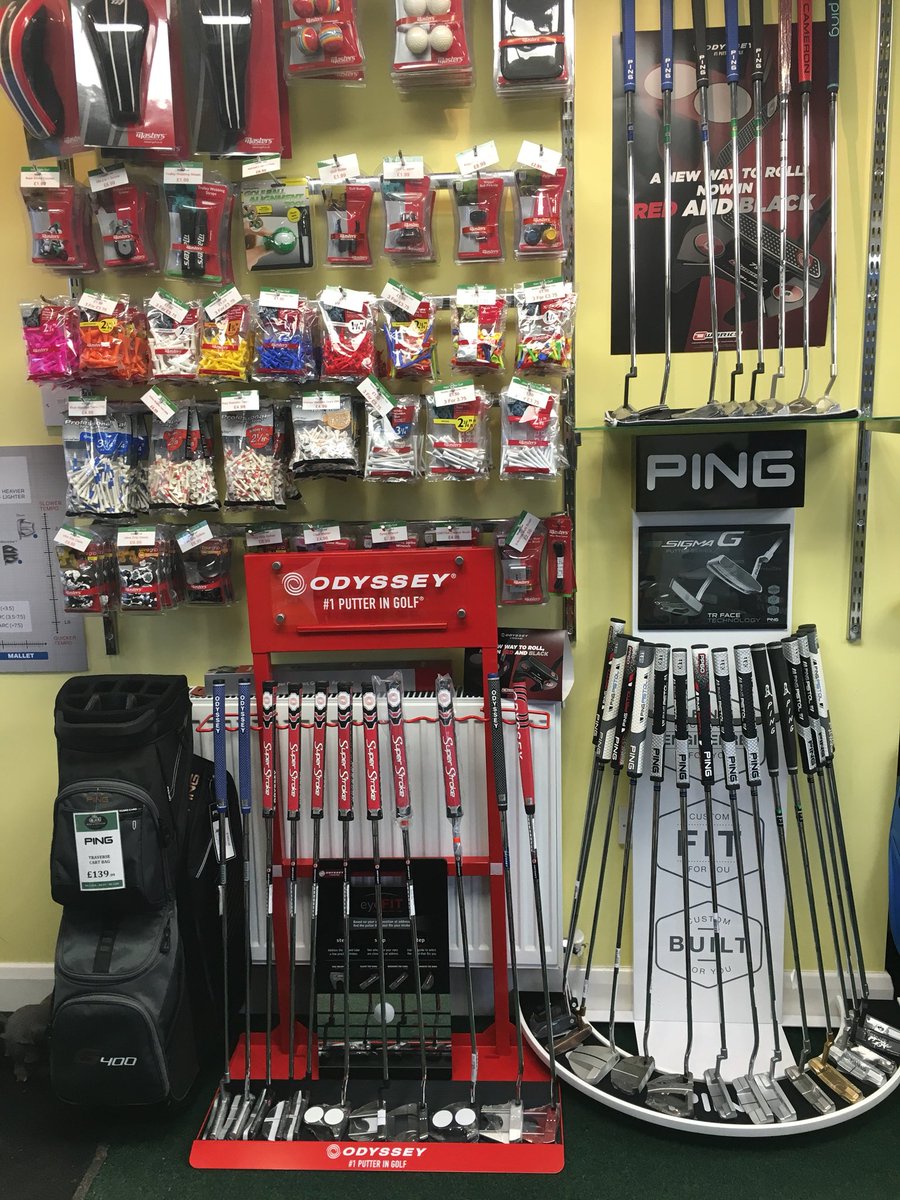 alexwhitegolf's tweet photo. We’ve been busy given the shop a little makeover to display our new 2018 stock that’s been arriving daily here at #AWG & loving out new putter area & thanks to @shawjandy from @OdysseyEurope & @buckolpr from @PINGTourEurope for there help #TeamAWG @ForemostGRIP @ForemostAndy https://t.co/WbPae92mnk