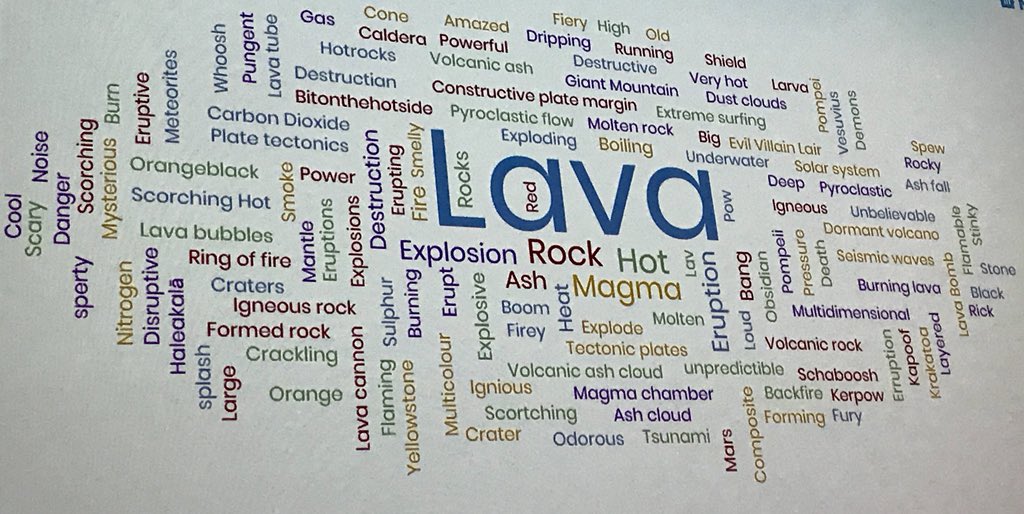 PlymSTEM's tweet photo. Next up for @PlymSciWeek #BSW18 is @DrJodieFisher exploring volcanos. Brilliant audience words for what they think of when thinking of volcanos https://t.co/X5HiBV5C7Q