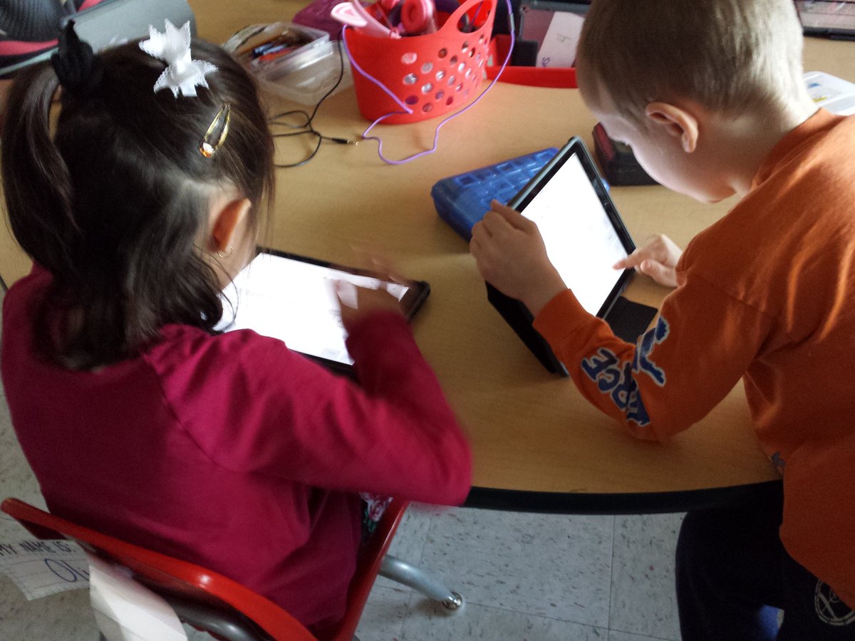 Kindergartners in Mrs. Stout's class @ElwoodElem. Drew picture in #doodlebuddy, inserted into a #googledoc, finished couple sentence starters to tell favorite dinosaur and why it was their favorite. #think All within an hour. #weareelwood #WeAreFiveStar