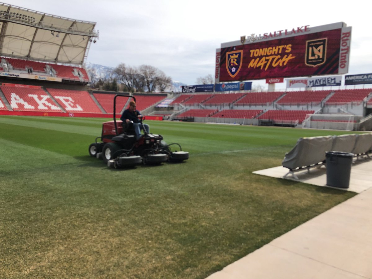 DesNewsReal's tweet photo. RioT grounds crew getting field ready for tomorrow’s home opener. https://t.co/gcGROx5dFZ