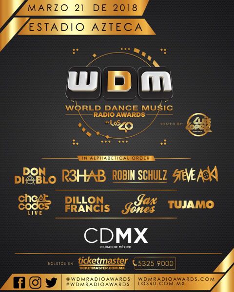 Listos para la Fiesta de la Música  Electrónica #WDMRadioAwards en #CDMX 2018, próximo 21 de marzo Estadio Azteca. <a href="/promocionCDMX/">Promoción CDMX</a> Ven, vívela y llévatela!!
