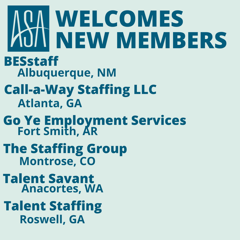 StaffingTweets's tweet photo. Welcome! Let us know if you have questions about your new ASA membership https://t.co/idLH97hpVh @BEStstaff_Inc @teamcallaway2 @GoYeStaffing @Talent_Savant https://t.co/uGq4gHehEY