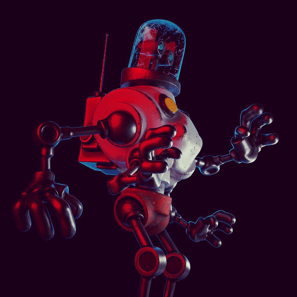 SteveTalkowski's tweet photo. #marchofrobots2018 Day 09 Sculpted in @OculusMedium retopo in @pixologic #zbrush materials and render in @autodesk @AdskMaya and @redshift3d on @AMD #Threadripper1950X + dual @NVIDIAGeForce 1080Ti GPU #mech https://t.co/ZVR3FcaROh