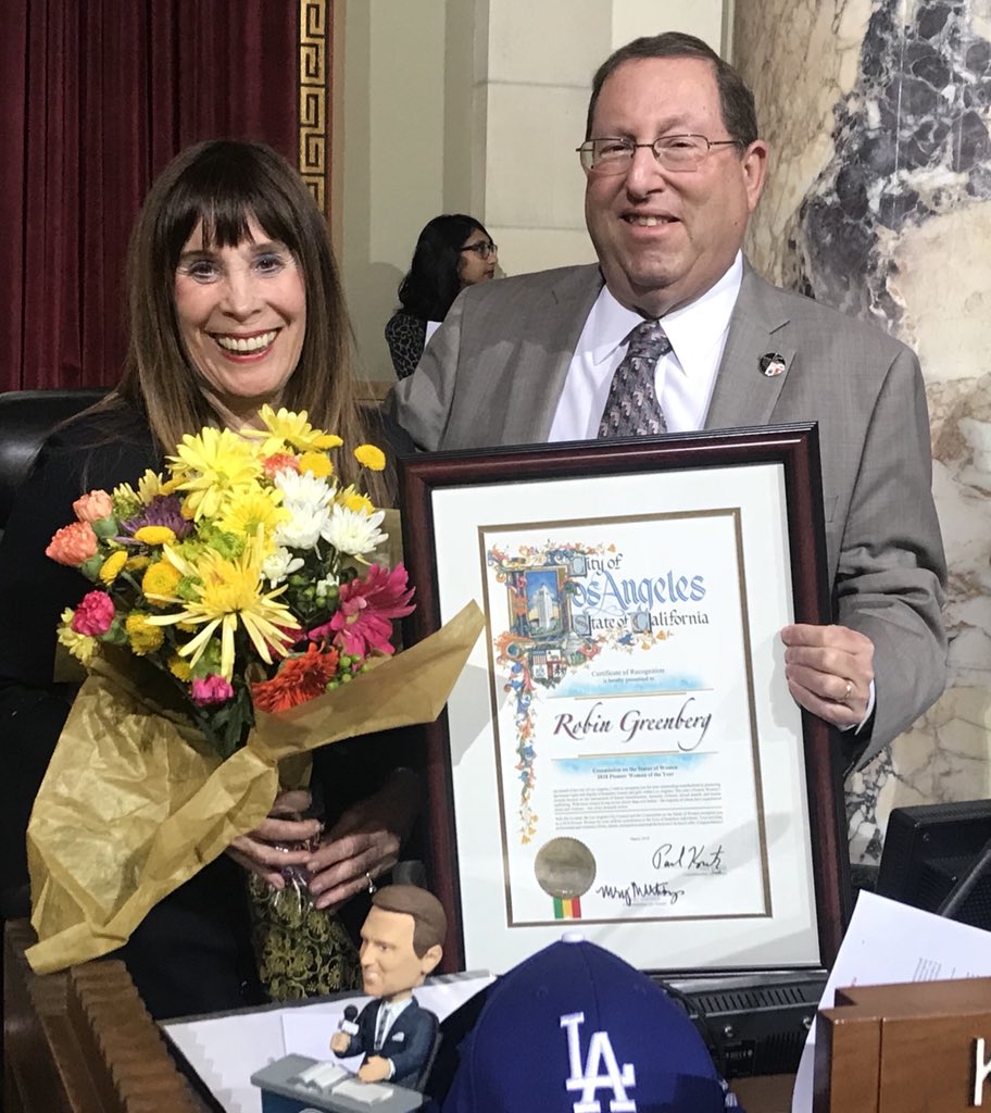 GLA_Realtors's tweet photo. Congratulations to our C.A.R.E Project Founder and Public Policy Chair Robin Greenberg for receiving the โPioneer Woman of the Yearโ award by @PaulKoretzCD5 at LA City Hall! Great to be with our friend @davideryu as well! #REALTORValues #WomenLead https://t.co/V7dqDnWw1D