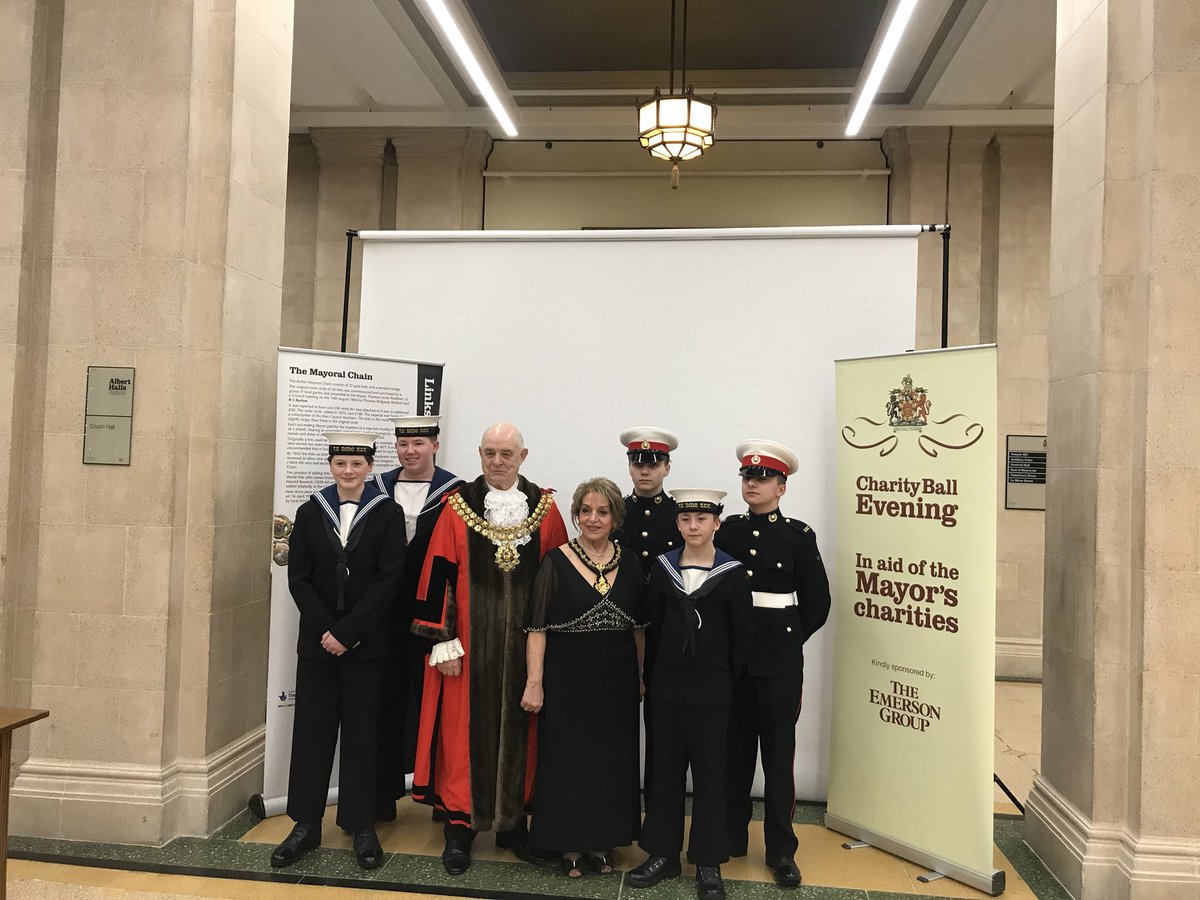 Some of our cadets looking very smart with the Mayor of Bolton as they help out with the Mayor’s Charity Ball at Bolton Town Hall!