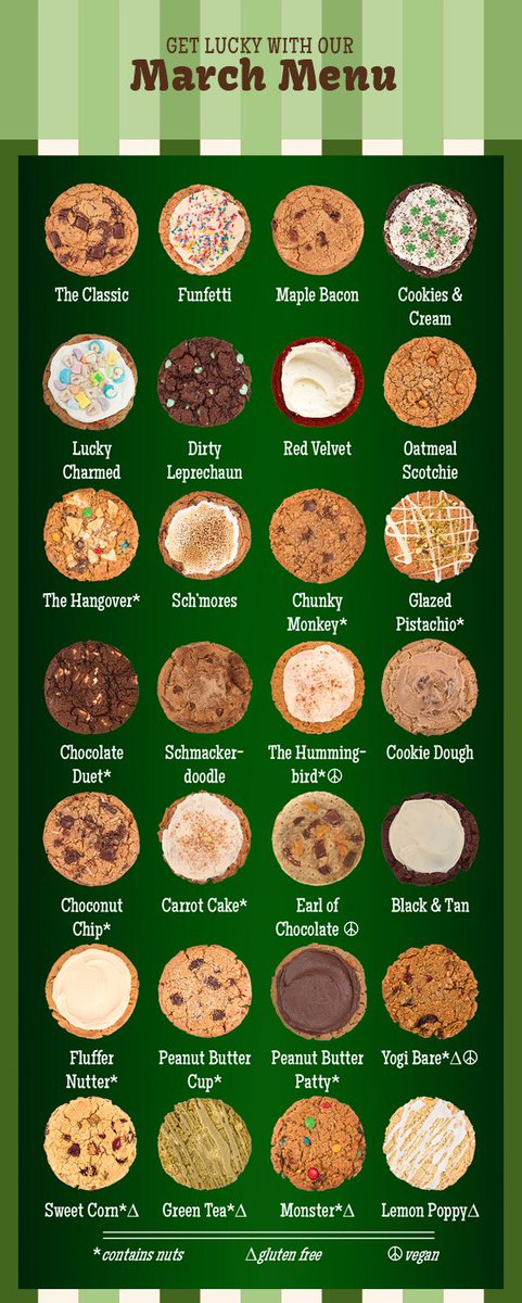In case you need a reason to convince yourself to pay your favorite cookie company a visit, here’s a sneak peek at our flavors for the month 🤤🍪 

Hope to see you soon!😉🏙