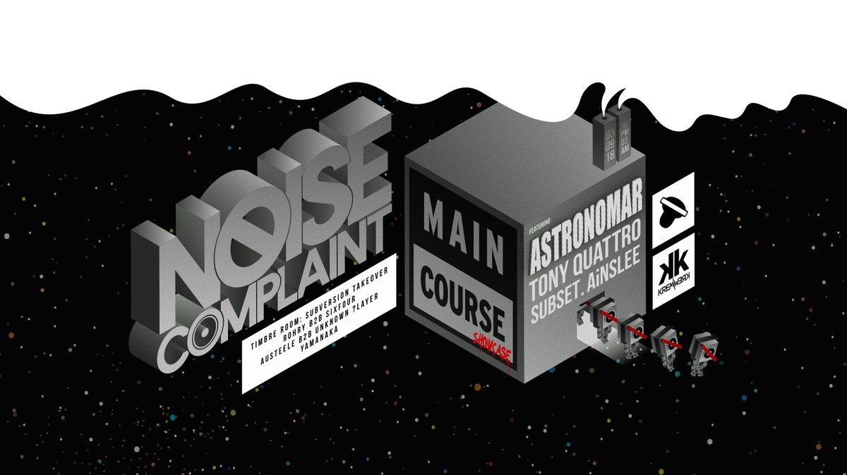 AinsleeMusic's tweet photo. * TONIGHT* Time to get rowdy with the @noisecompsea family for the @MainCourseRecs showcase at @Kremwerk #NoiseComplaint #SeattleHouse I'm on at 2AM! https://t.co/kZopkDVjPG