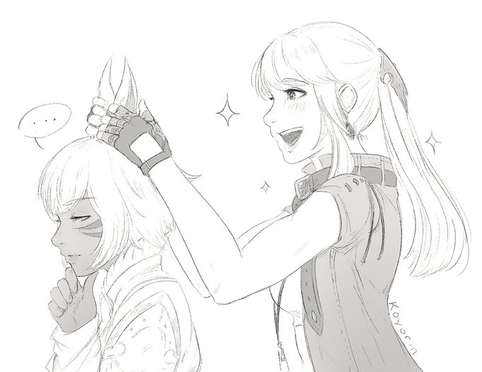 quick wind-down sketch of lyse and y'shtola...! #FFXIV 