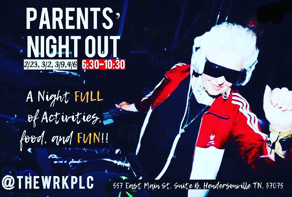 ❗️ATTENTION PARENTS❗️ Have any of you been needing a night out?! Well now's your chance!! TONIGHT, March 9th <a href="/thewrkplc/">the WRK. PLC. for dancers</a> 6:30-10:30
•
•
PRICE: $20/1 child | $10/ every additional child (in the same family)
•
•
INCLUDES: Dinner, Games, Music, and Free Play!
