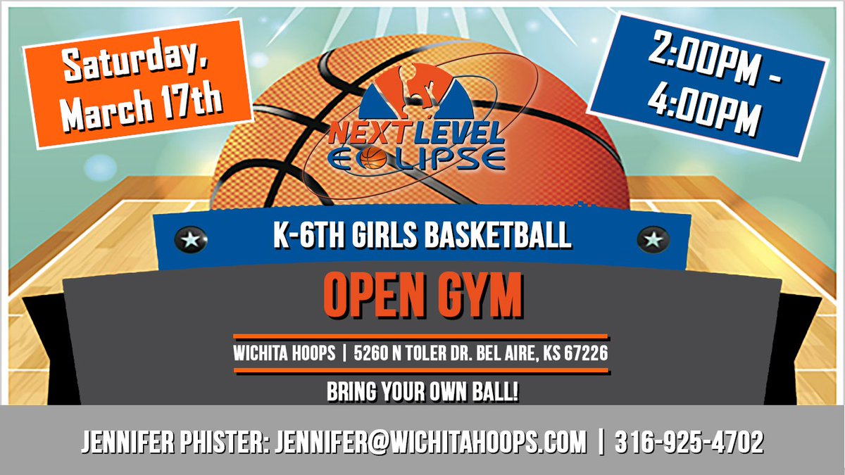 NxtLevelEclipse's tweet photo. Next Saturday, 2PM-4PM at the facility, @NxtLevelEclipse is hosting an open gym for k-6th grade girls looking to join the program for the upcoming summer session! Learn more here! https://t.co/dkMJiLz3fT #NextLevelEclipse #TwoProgramsOneFamily https://t.co/jMMidyEPl9