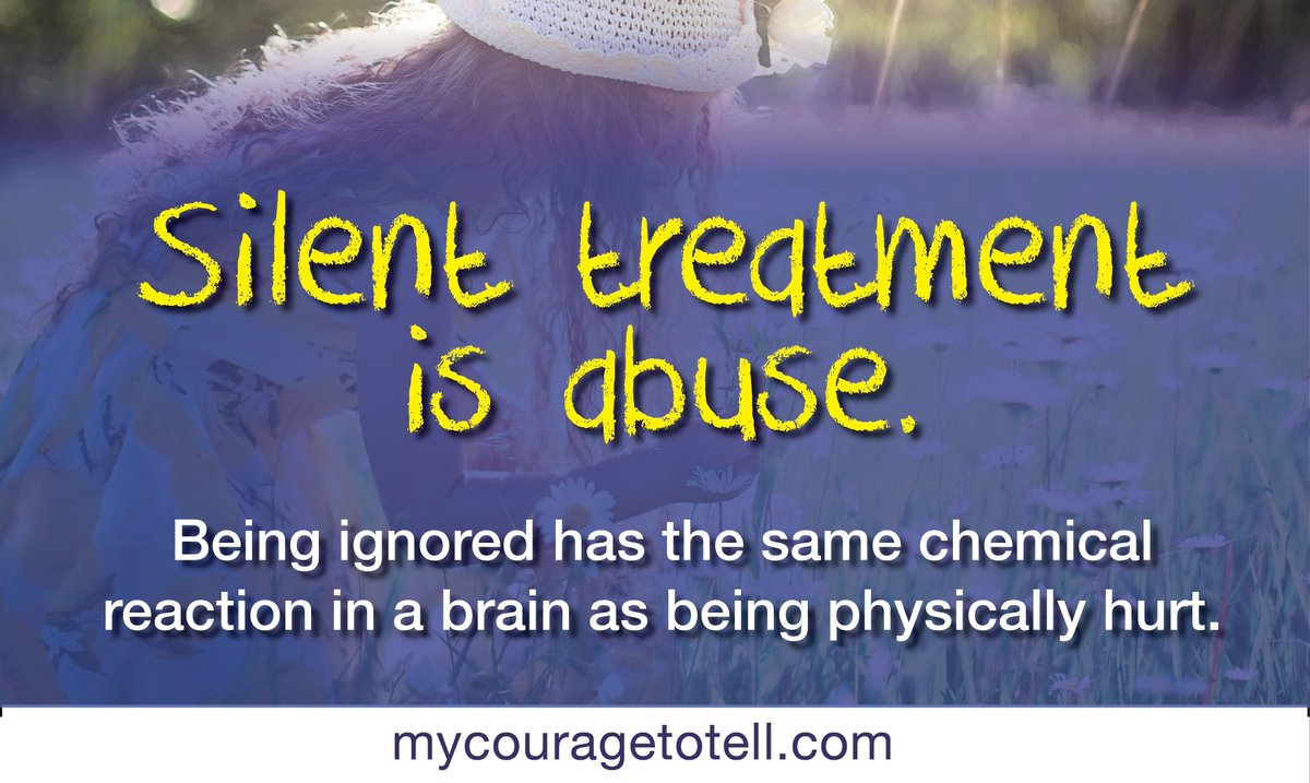 Silent treatment has the same 
chemical reaction in a brain,
as someone being punched.

Felt like I was punched. 
But I got up and now I'm telling my story.

#EmotionalAbuse
#ToxicFree
#MyCourageToTell
#KeepTalkingMH
<a href="/RespectYourself/">Respect Yourself</a>
