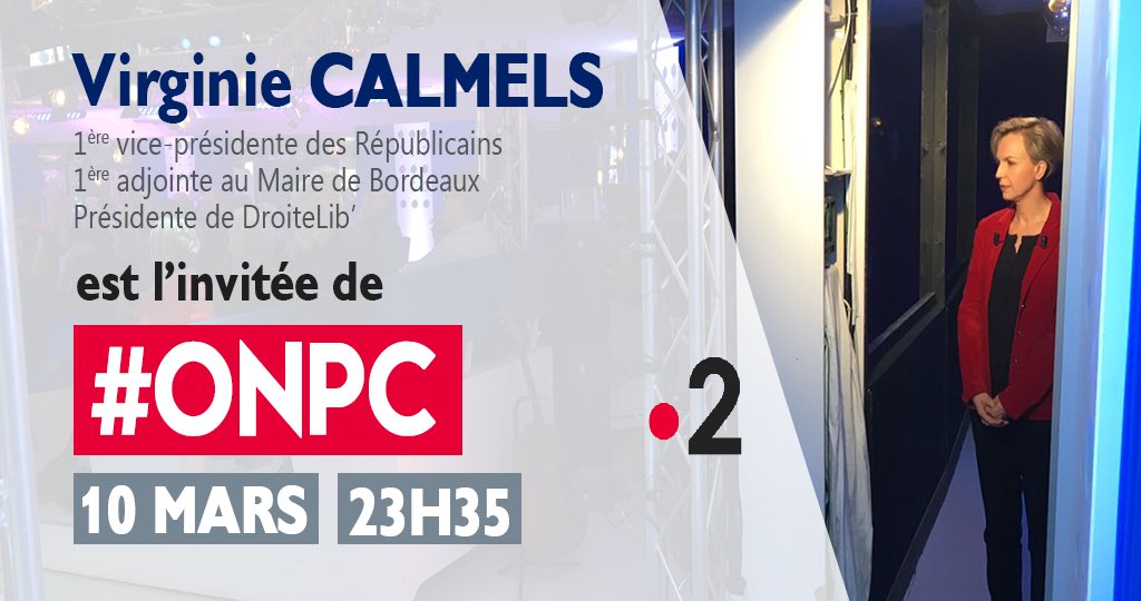 AndreNersier's tweet photo. A nos écrans demain soir pour regarder @VirginieCalmels dans l'émission @ONPCofficiel !
#LesRépublicains #LaDroiteEstDeRetour
#DroiteLib https://t.co/A1zDwvYZRz
