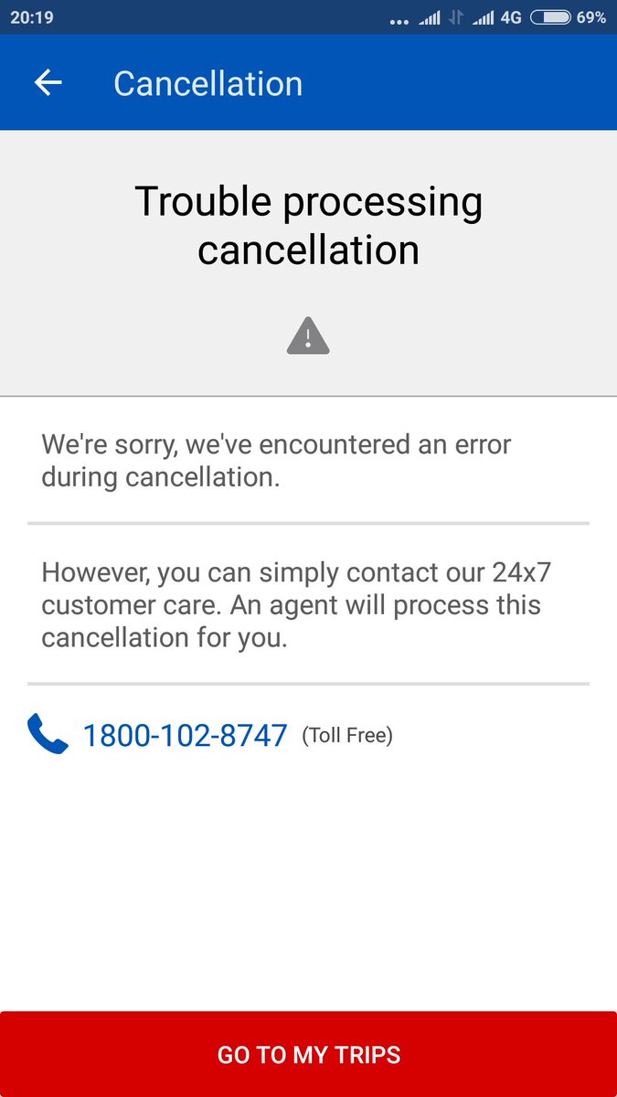 sayantan70's tweet photo. @makemytrip @makemytripcare Horrible service and least user friendly app..not able to simply cancel a ticket of my return journey!

When call the toll free no. it says cancel in app! More ways to drive a user crazy... https://t.co/ByOrvvcbZg