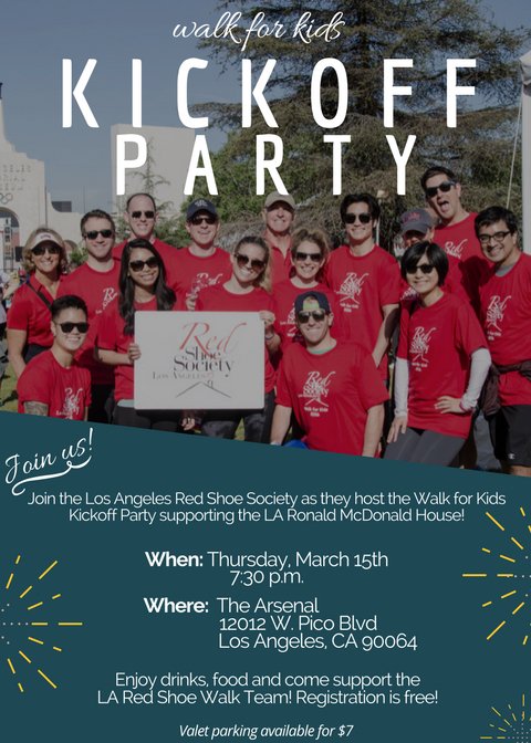 Hurry and register for our FREE Red Shoe Society Walk for Kids Kickoff event to support Los Angeles Ronald McDonald House! Hurry and reserve your ticket before they're all gone! Register here: bit.ly/2p0Oqas