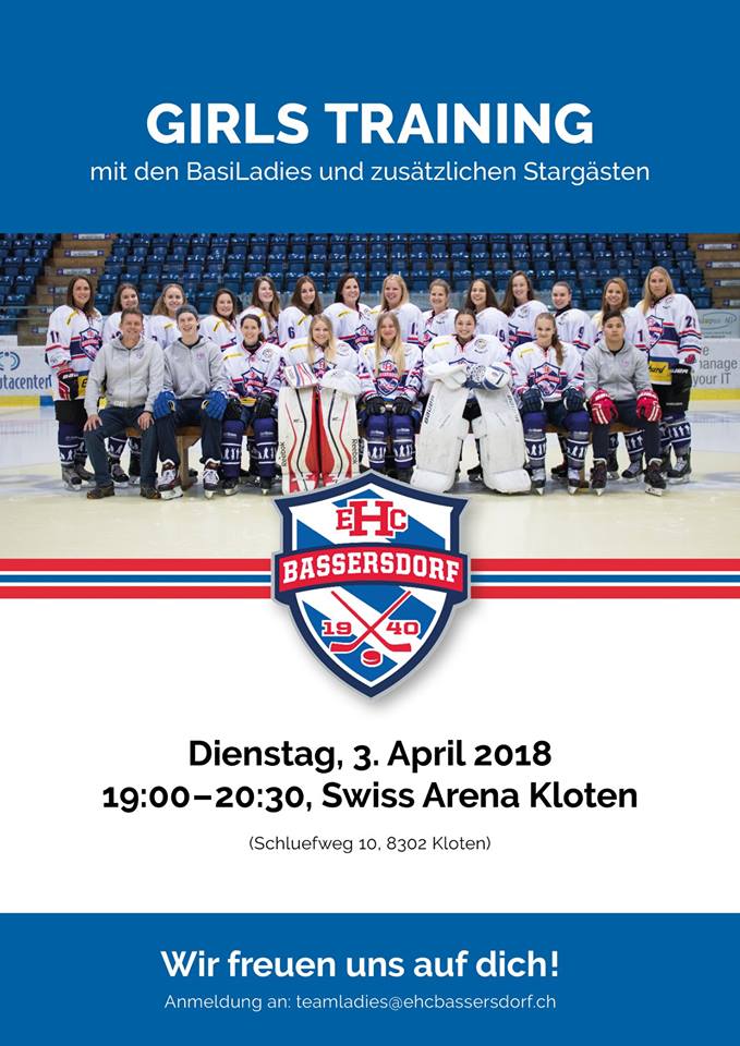 SwissHockeyGirl's tweet photo. #BasiLadies - organisieren für Eishockeyspielerinnen (ab 5 Jahren) ein Girls-Training. Sie möchten mit Spielerinnen jeglicher Stufen ein Eishockeytraining absolvieren. Die BasiLadies wie auch Persönlichkeiten aus der Eishockeyszene werden mit dabei sein.
https://t.co/aDVHLzyqIe https://t.co/o9OQOpEWrR