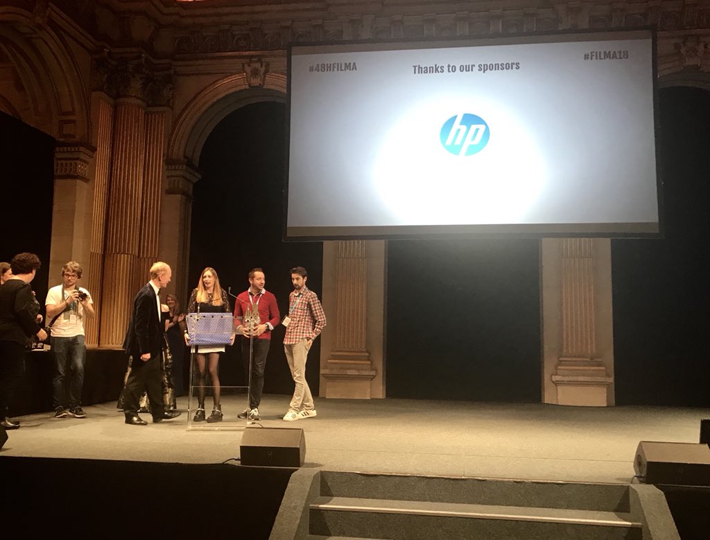 HP_France's tweet photo. Nous sommes très heureux d’avoir remis le prix du meilleur film 🎬 au Festival #Filmapalooza ! Bravo à l’équipe française de « La Grande Ourse » qui a remporté le prix & une #workstation HP 🎉 #Filma18 https://t.co/QXdI1SDJYv