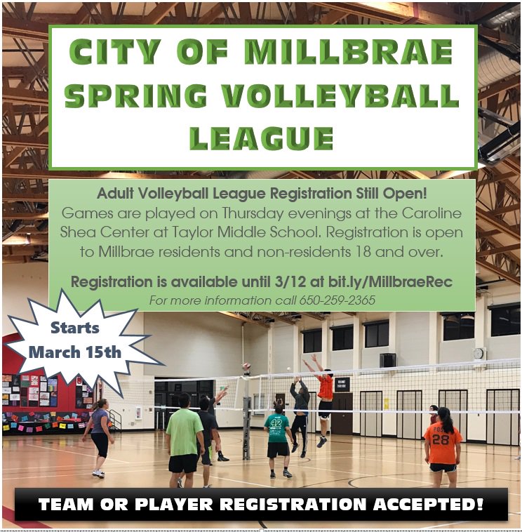 CityofMillbrae on Twitter "Millbrae's adult volleyball league still