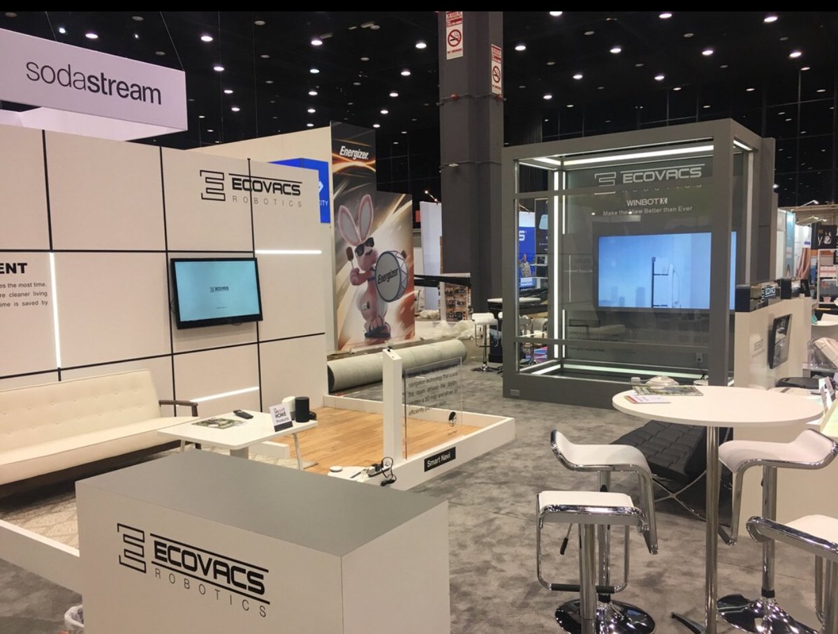 EcovacsUS's tweet photo. Our booth is all set up! Come see us tomorrow morning at the @HousewaresShow #IHHS2018 booth Lakeside 11947 - March 10-13 to learn about our new Deebots // #DeebotLife #roboticvacuum #moretime #DIY #askDeebot to ask us any questions throughout the next few days in Chicago https://t.co/bdAZnk2wCD