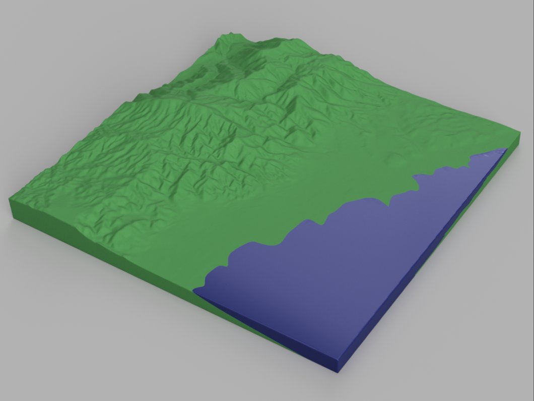 ohmistar's tweet image. 琵琶湖から比叡山を望む。
国土地理院からSTLデータをダウンロードしてNetfabbに取り込みOBJ-quadで出力。それをFusio360に取り込みT-Splineに変換してソリッド化、レンダリング。

#Fusion360 
#Netfabb
