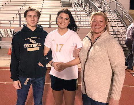 LEISDAthletics's tweet photo. ⚽️LEHS Girls Soccer honors Seniors and their parents: #10 Alexis Perez and #17 Lauren Burton! #Loboproud @LittleElmHS @LE_LadyLobos @leisd https://t.co/Zqz91cySso