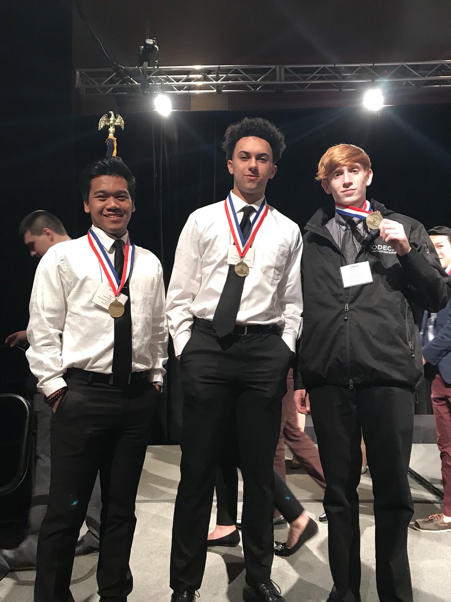 WestlandDeca's tweet photo. Congrats to DeShawn, Jacob and Zack on being finalists,good luck to them tomorrow as they compete to go to nationals! #decafinalist https://t.co/KNRv6qiZ3H