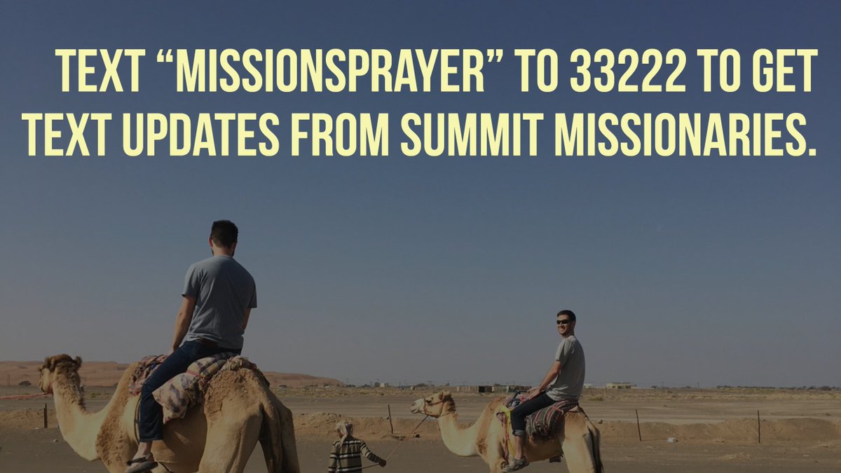 SummitGoGlobal's tweet photo. Text missionsprayer to 33222 to get weekly text updates about one of our workers on the field! Join us at @SummitRDU in our Year of Prayer as we pray for all of our international workers to get closer to our goal of planting 1,000 churches in our generation. https://t.co/KH67jbwS8P