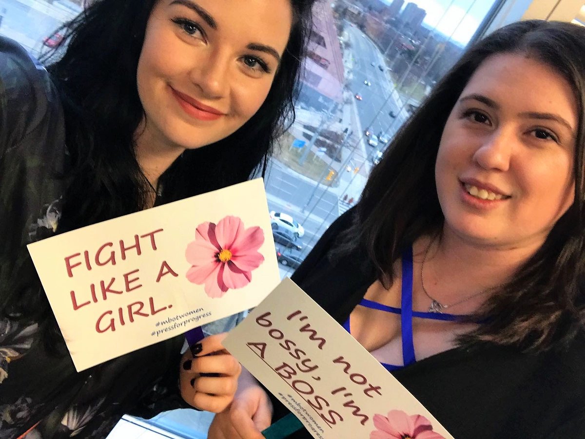 MetalogicsTO's tweet photo. The girls had a great time at last night’s #InternationalWomensDay event hosted by @MBOTOntario.
"Thanks for a fun evening MBOT!" -Amanda & Jen
#IWD2018 #WomensDay #WomensDay2018 #WomenInBusiness #PressForProgress #Metalogics #MBOT #MBOTWomen #FightLikeAGirl #BusinessHasNoGender https://t.co/LjxdOvi9sq