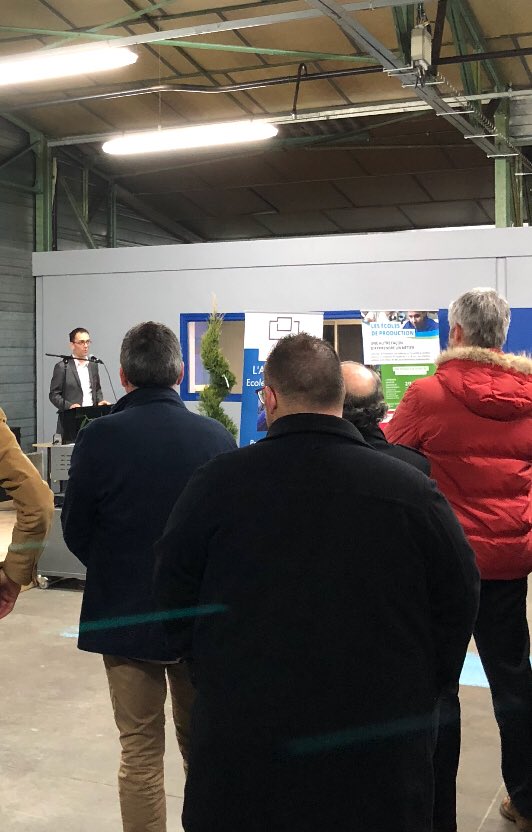 Inauguration de l’Ecole Production à Monistrol par Patrick Carret, Directeur Candidats Adecco en présence de Laurent Wauquiez