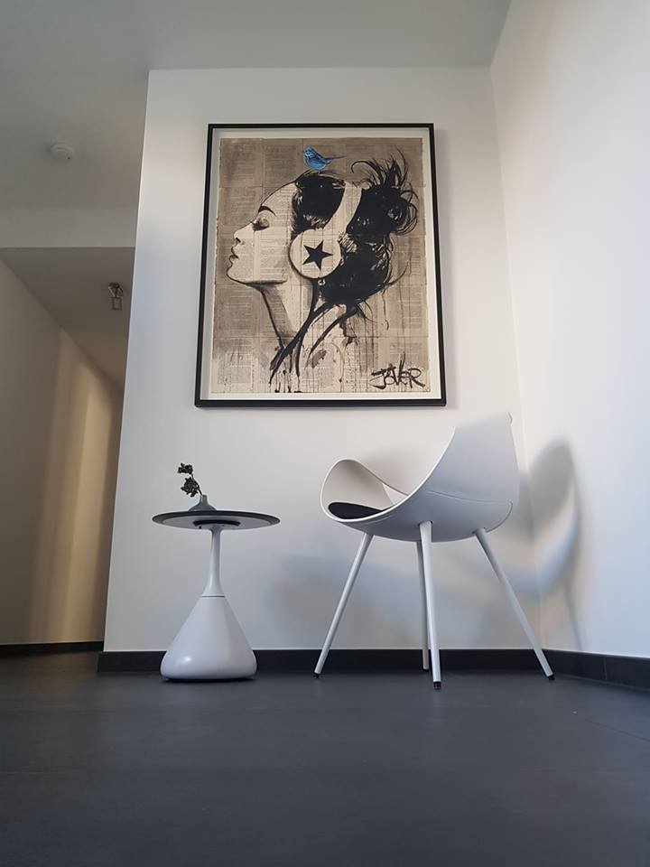 HUGE SHOUT OUT to the most awesome collector for sharing his latest framed Jover work ''RUNAWAY SKIES'' #art collector Germany #artinhomes #artlover