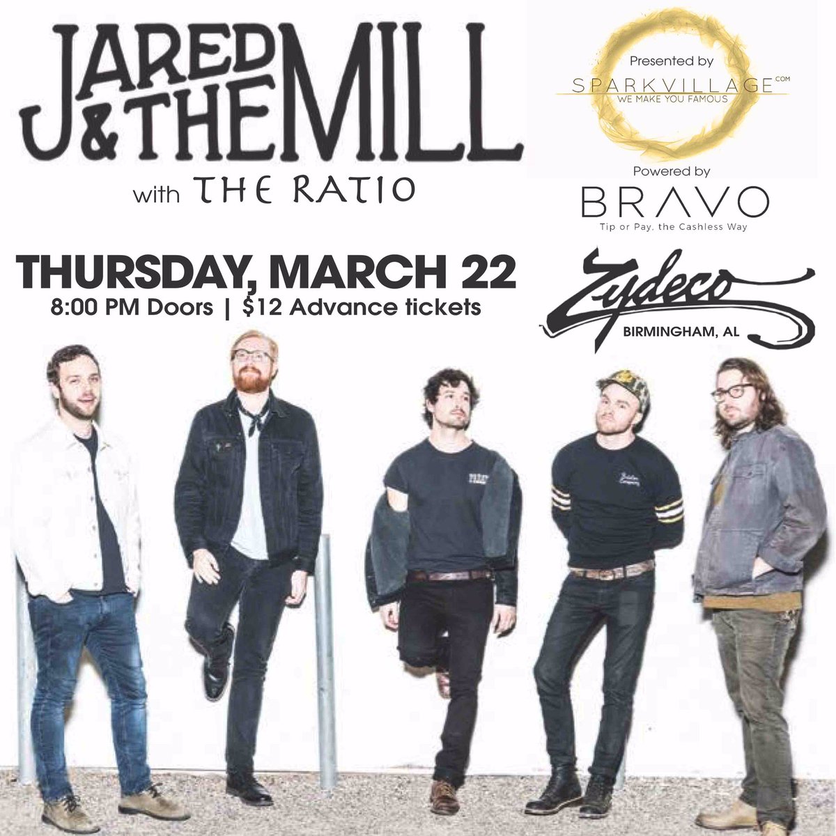 Zydecobham's tweet photo. JUST ANNOUNCED | ON SALE NOW: Jared &amp; The Mill (@jaredandthemill) is LIVE w/ The Ratio (@theratioband) Thursday, March 22!

Tickets → https://t.co/VB8PqroZCP https://t.co/KbhnFx4fLh