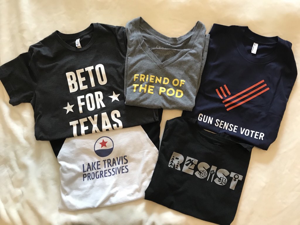beckymay712's tweet image. When you just can’t decide which t-shirt(s) to wear to see @PodSaveAmerica and Lovett or Leave it @jonlovett @jonfavs @TVietor08 @danpfeiffer @BetoORourke #snowflakeproblems 🤷🏻‍♀️