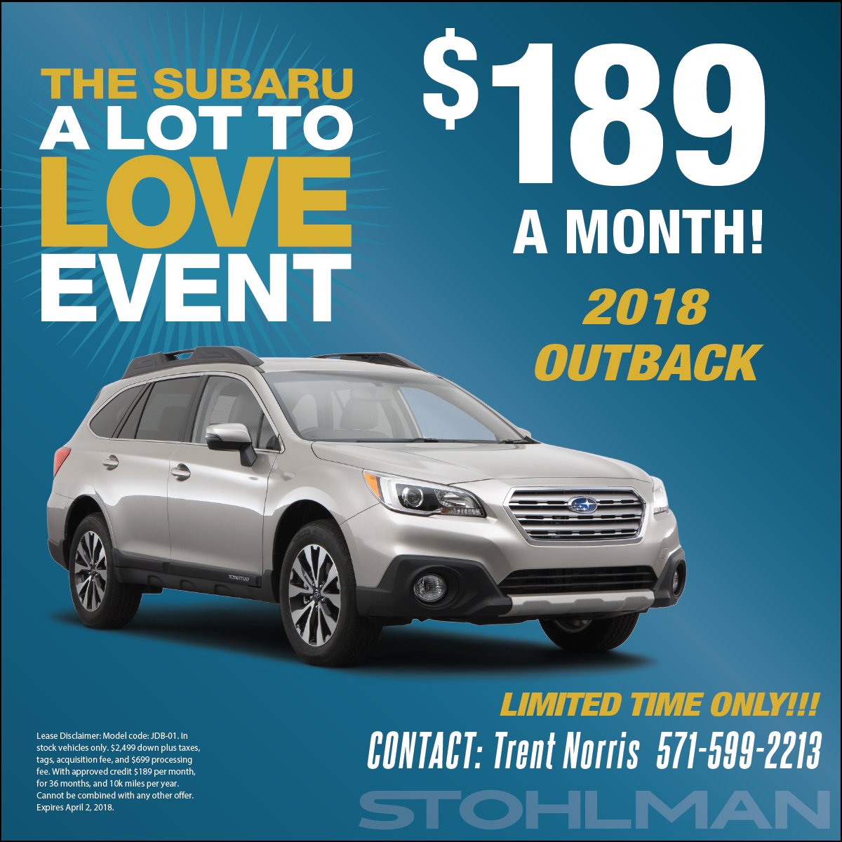 StohlmanAuto's tweet image. #Subaru deals in Sterling! Starting at $189/mo - head to Stohlman Subaru and drive home in a new Outback, Legacy, Impreza, or Forester! ow.ly/Le2b30iRcCE #sterlingva #subaru #lovesubaru