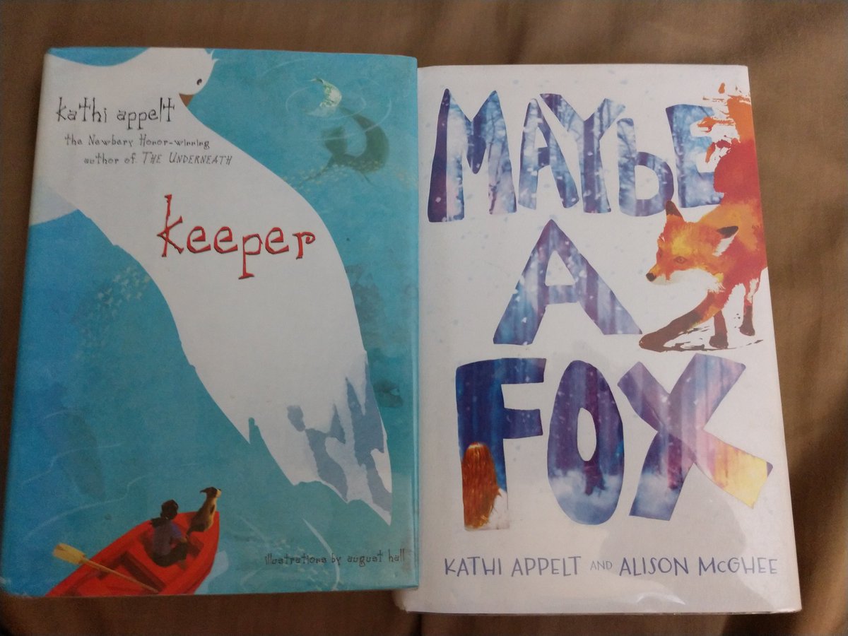 theresaruth1972's tweet photo. Finally - a Library visit! Grabbed these two on impulse. LOVE #KathiAppelt! #MaybeAFox is a re-read and already a family favorite! #Keeper is new to me! @pbjkim ❤️ #sooithppetland #maine #timetoread #TGIF https://t.co/JVuNksY2Fm