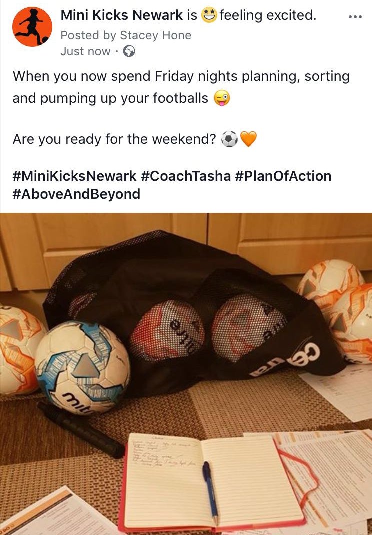Tash_1923's tweet photo. Excited for the new block starting tomorrow at @minikicksnewark and to meet all our new superstars! 😁⚽️ Failing to prepare is preparing to fail!  😂 #MiniKicksNewark #LoveMyJob https://t.co/jDaQqCE5nL