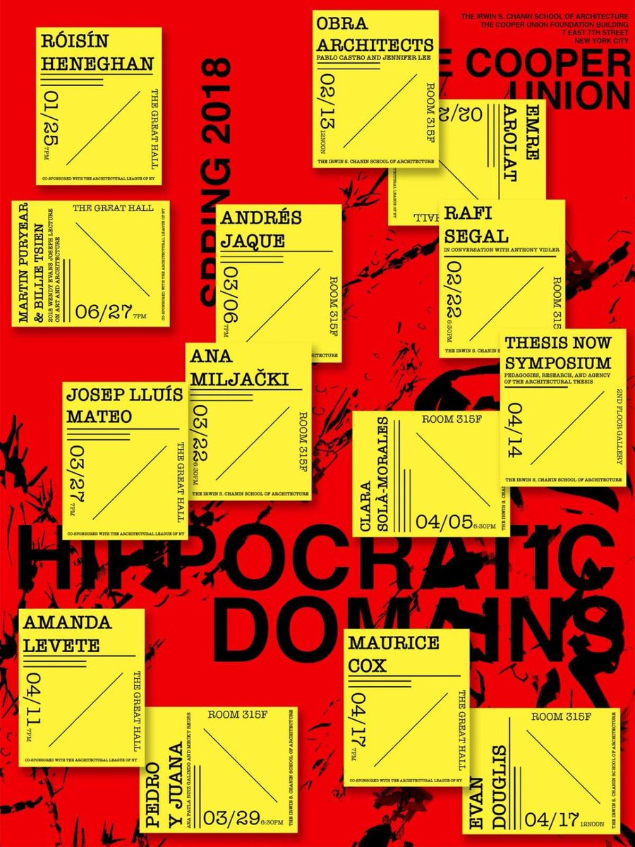 Get Lectured: Cooper Union, Spring '18 bit.ly/2tAdr1U