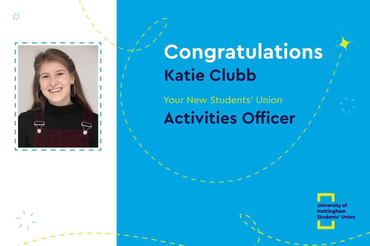 UoNSU's tweet photo. Your new Activities Officer is... Katie Clubb! #studentleaders18 https://t.co/KtOV9d1usE